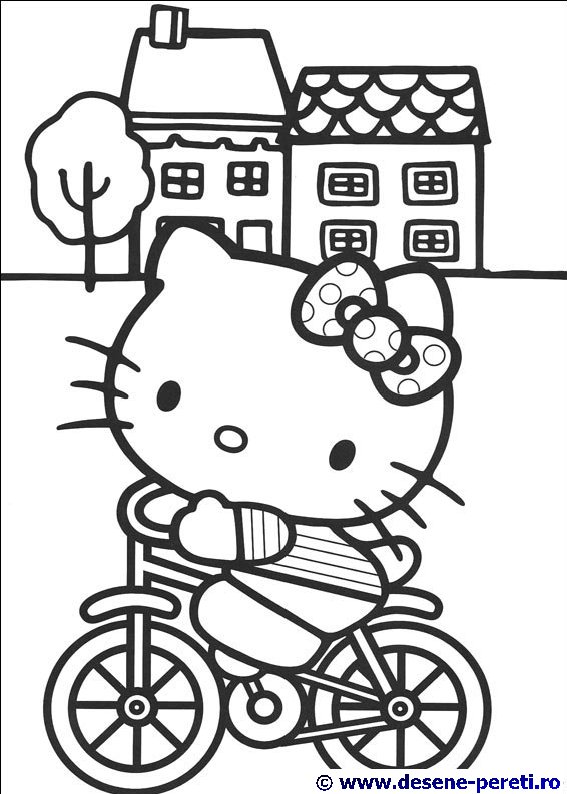 Hello Kitty desene de colorat